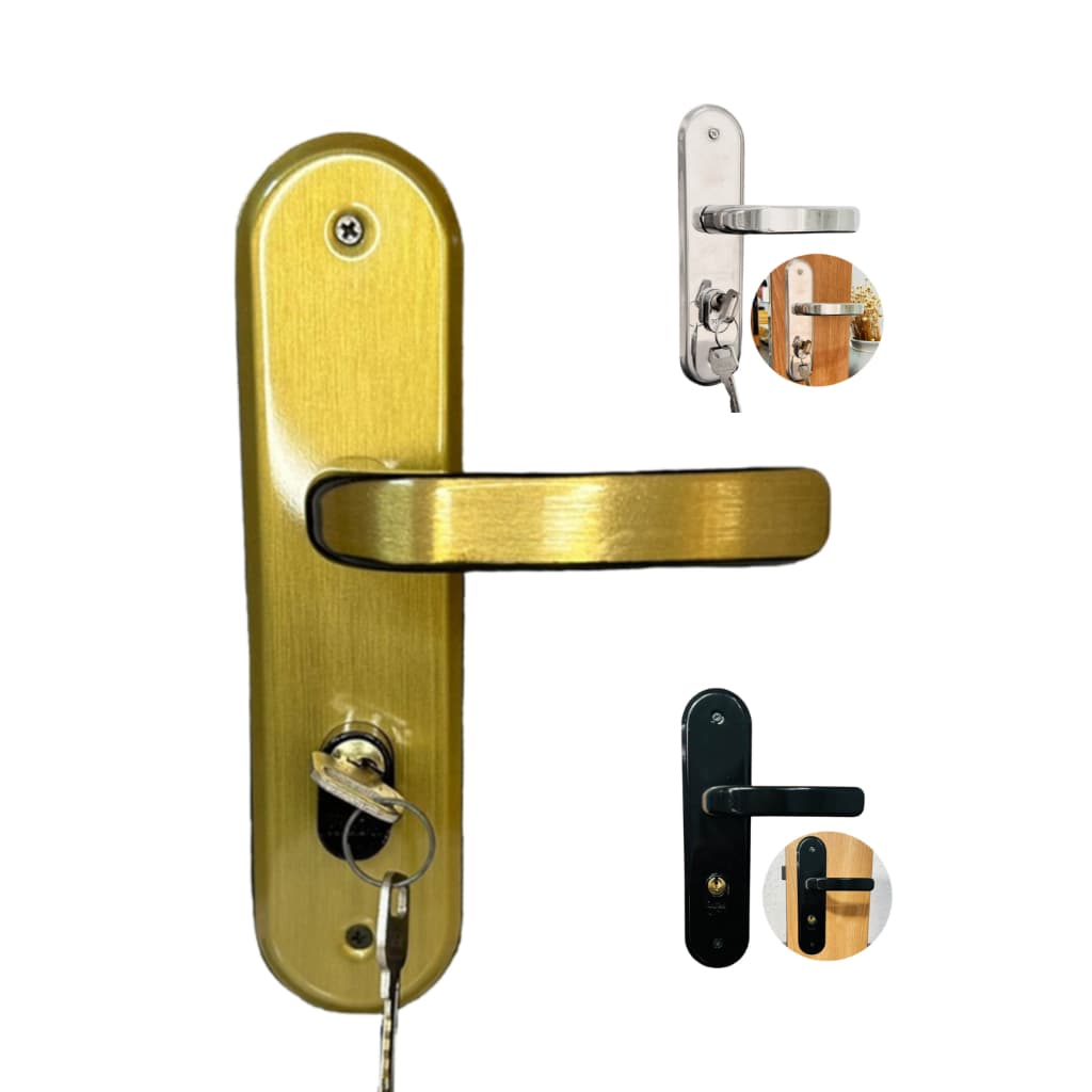 Fechadura de Porta de Casa Stilo Residencial Externa Sala Cozinha Bronze Dourada Preta Cromada MGM
