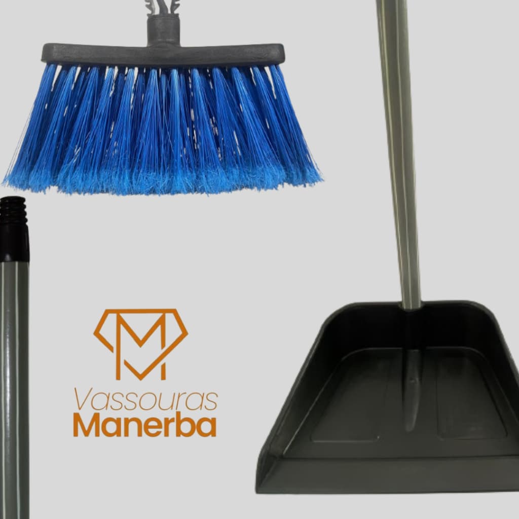 1 VASSOURA SIENA LIGHT E 1 PÁ PRETA COM CABOS