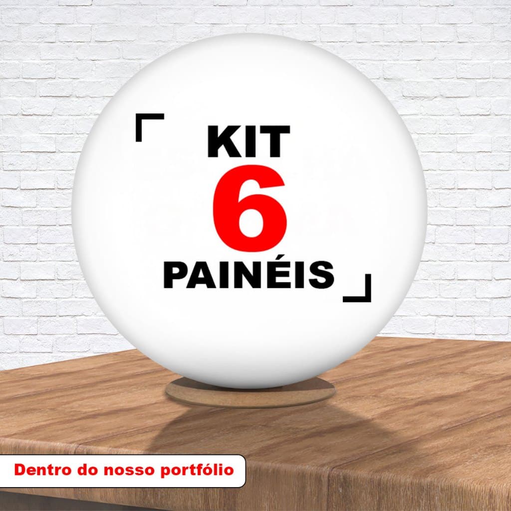 Kit 6 Painel Redondo 50x50cm Tecido Sublimado Escolha Seu Tema Aqui
