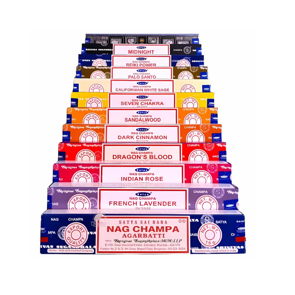 Incensos Satya Massala Kit com 12 Aromas - AROMAS ORIGINAIS SATYA