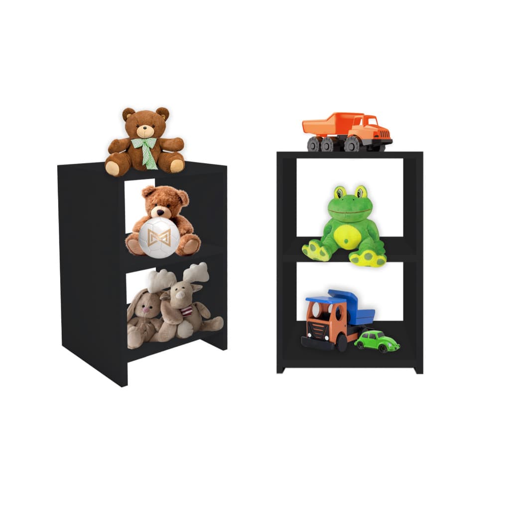 Mesa de Cabeceira Nicho Preto Branco cm Quarto Cama Decoração