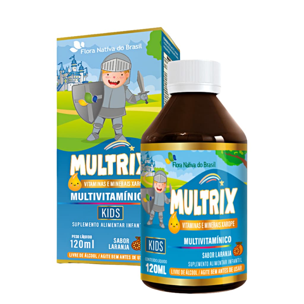 Multrix Kids Multivitamínico Infantil 120ml Flora Nativa | Vitaminas e Minerais | Sabor Laranja