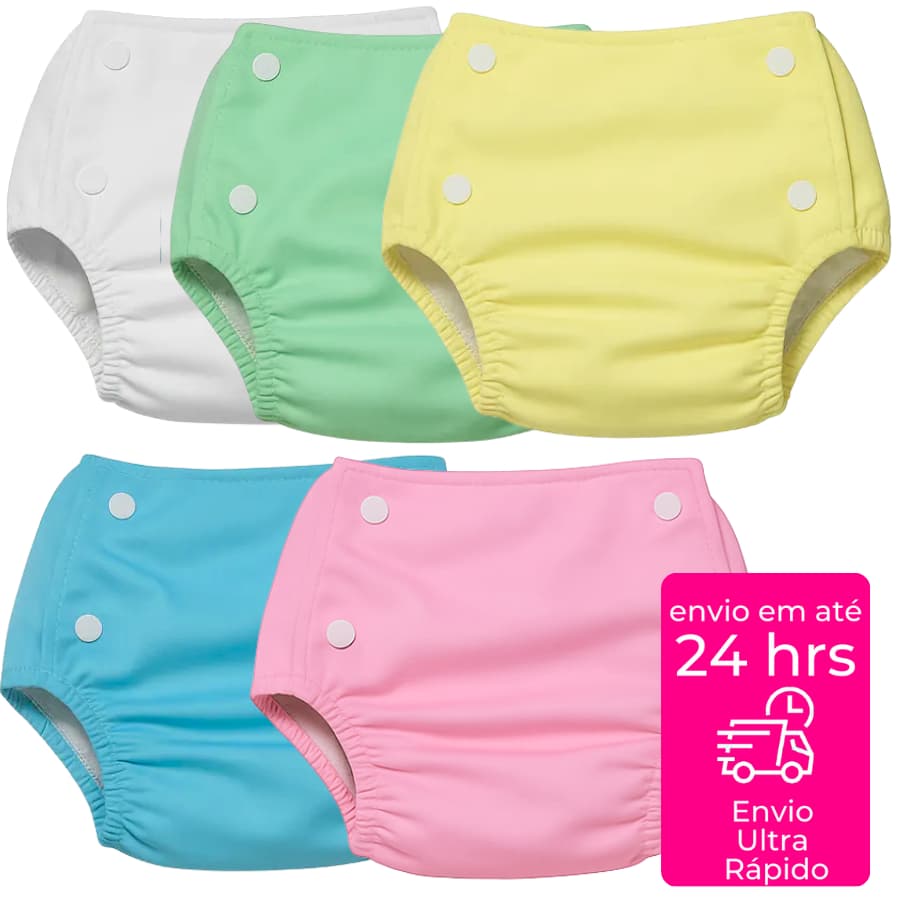Fralda Plástica Calça Enxuta Reutilizável Ecológica Bebê Infantil