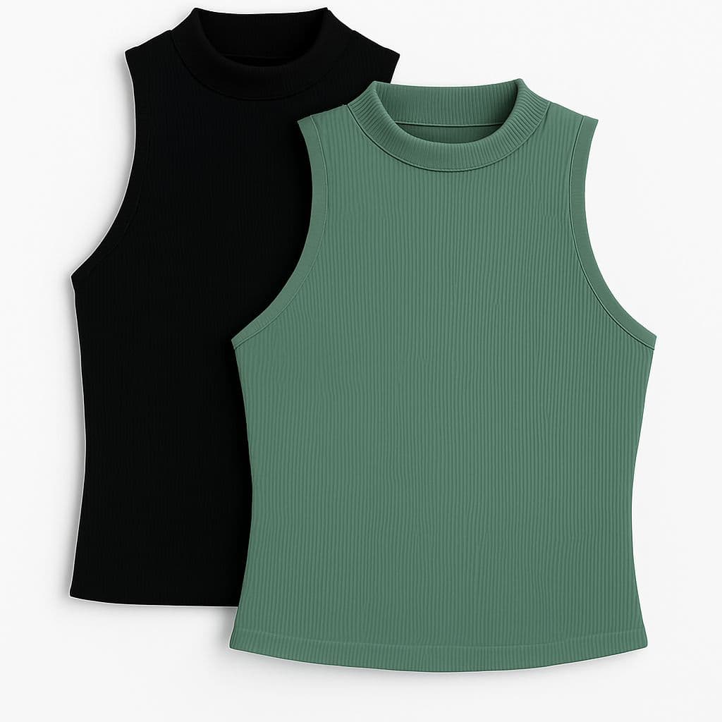 Kit 2 Regata De Gola Alta Canelada Básica Feminina Tendência 2026 Conforto E Estilo Para O Dia A Dia