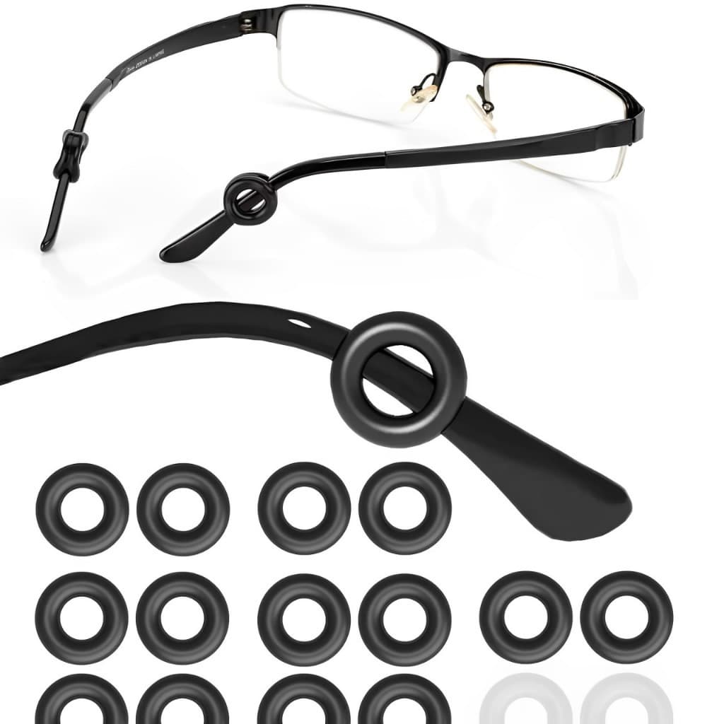 16 trava oculos de orelha bolinha oval redondo circular argola gancho antiderrapante de silicone