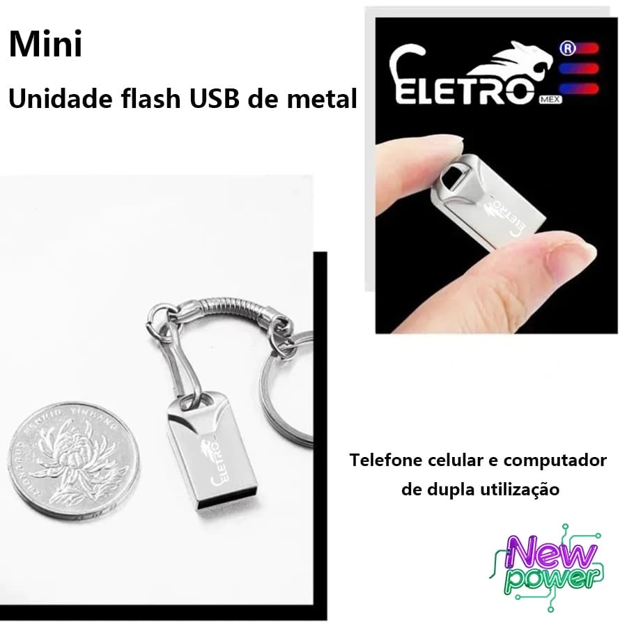 Mini alta qualidade unidade flash USB anti-perda de metal luva de metal com chaveiro 8GB a 128GB