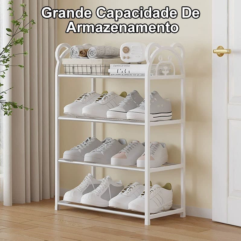 Sapateira 4 ou 5 andares Desmontável Multiuso Para Sala ou Quarto Resistente Fofo Urso Sapateira