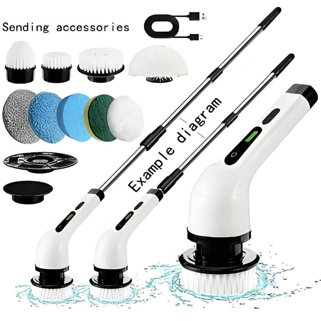 Escova De Limpeza elétrico Ajustável Janela Banheiro e Cozinha 9 em 1 Recarregável -D10