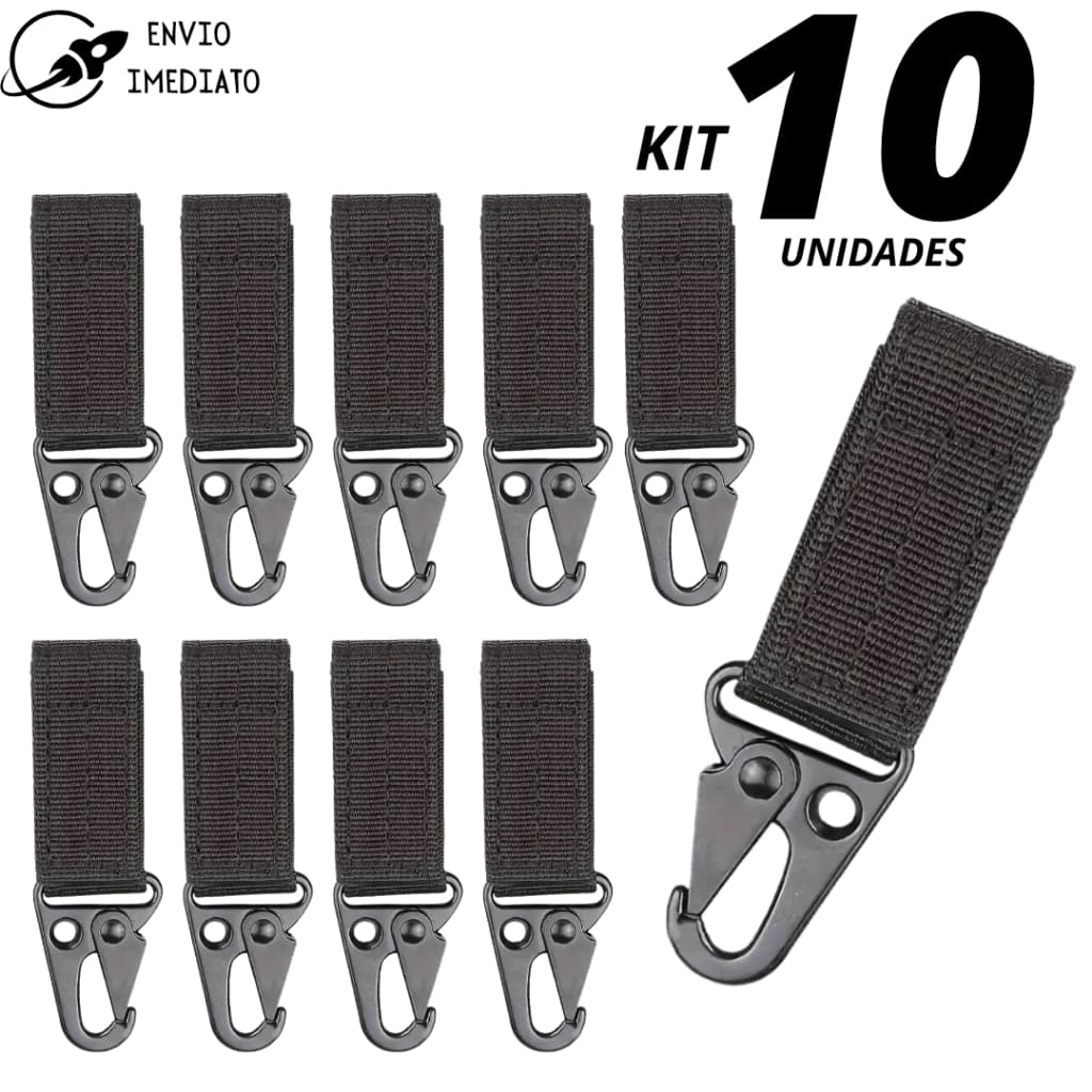 Chaveiro Mosquetão Suporte Para Pendurar Acessórios em Tirantes Colete Molle Cinto