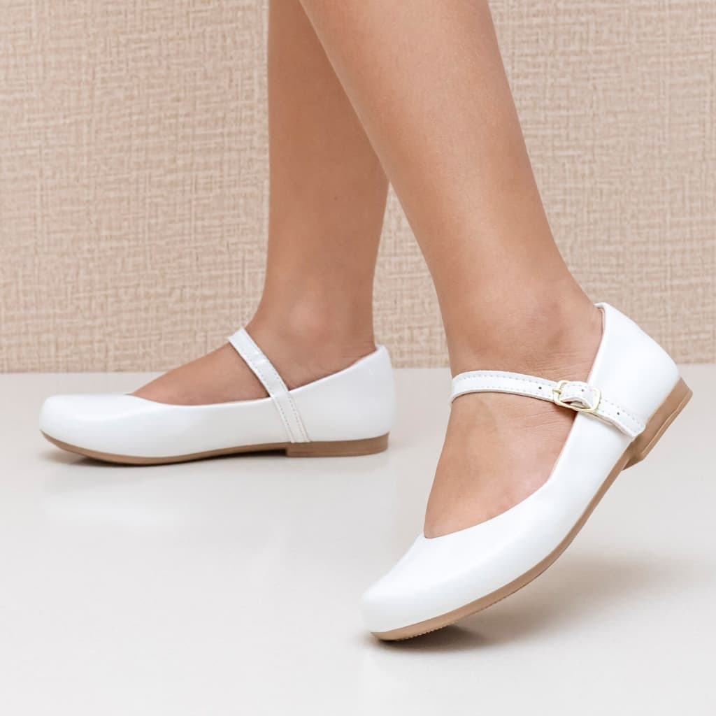 Sapatilha Infantil Menina Boneca Daminha Fechado Social Festa Lisa Confortável Macio