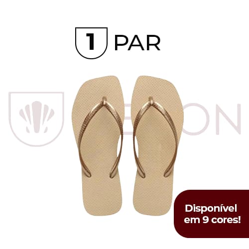 Chinelo Feminino Bico Quadrado Correia Fina Solado Antiderrapante Confortável Borracha