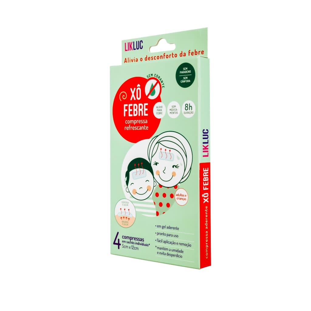 Xô Febre Compressa em Gel Refrescante Adesivo Alivio Febre Vacina Likluc