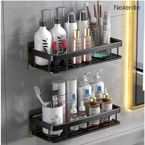 KIT 2 Suporte Prateleira De retângulo Para banheiro / Cozinha