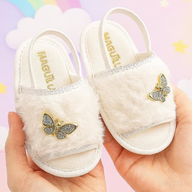 Chinelinho Bebê Menina 4 Opções De Cores Pelinho Confortável