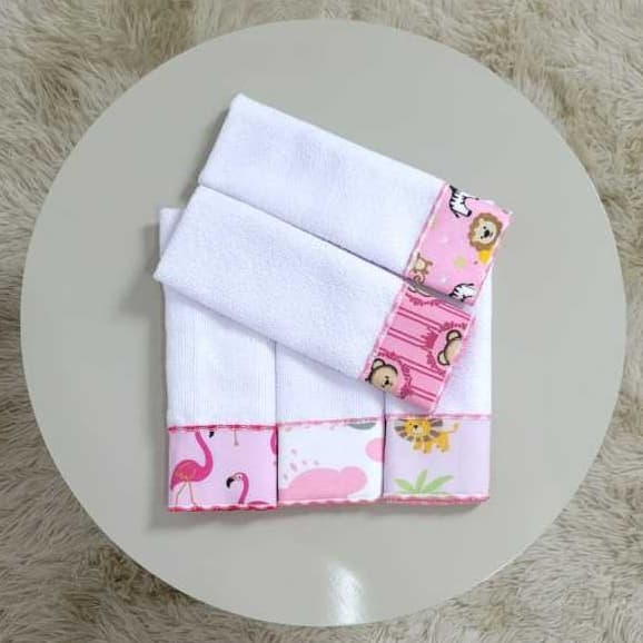 Toalhinhas de Boca e Ombro Kit Maternidade Tecido Felpudo com 5 Unidades Envio Imediato