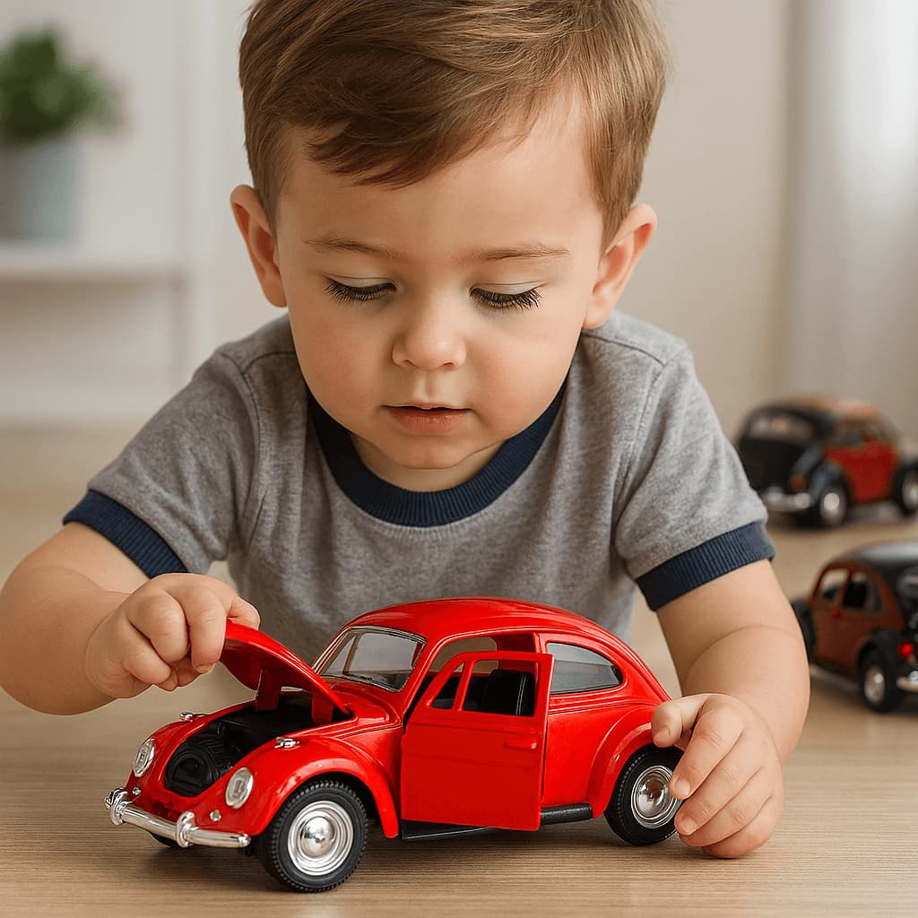 Carrinho De Ferro Fusca Clássico 1/32 Miniatura Coleção Amarelo Colecionável