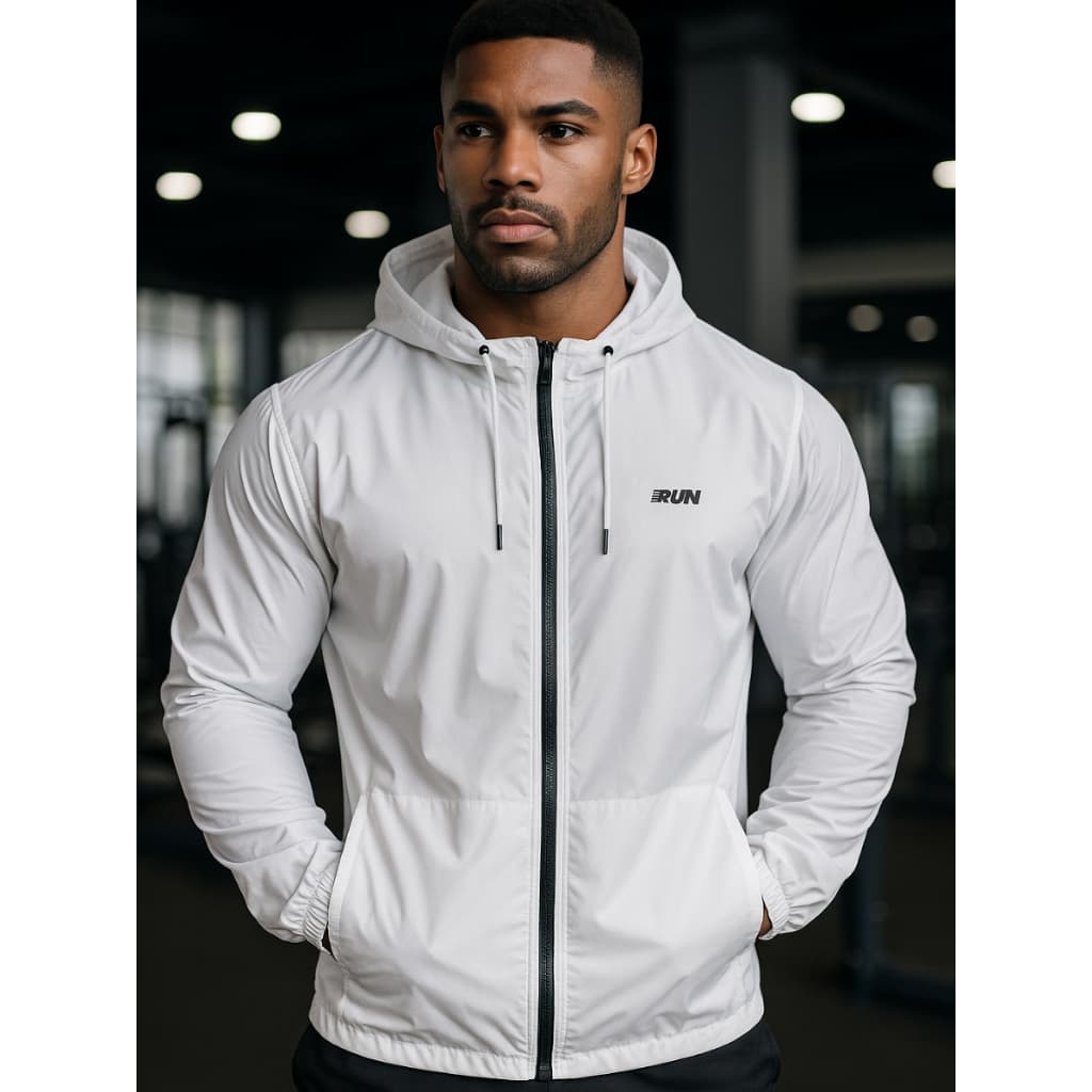 Blusa de Frio Jaqueta Corta Vento Impermeável UV+ Gola Alta Semi Forrada Academia Corrida e Academia