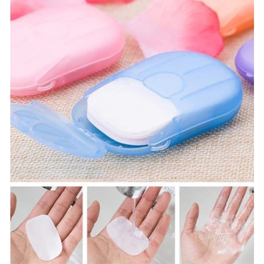 Sabonete Portátil Folha Papel de Bolso Lavagem das Mãos, para viagem, acampamento,