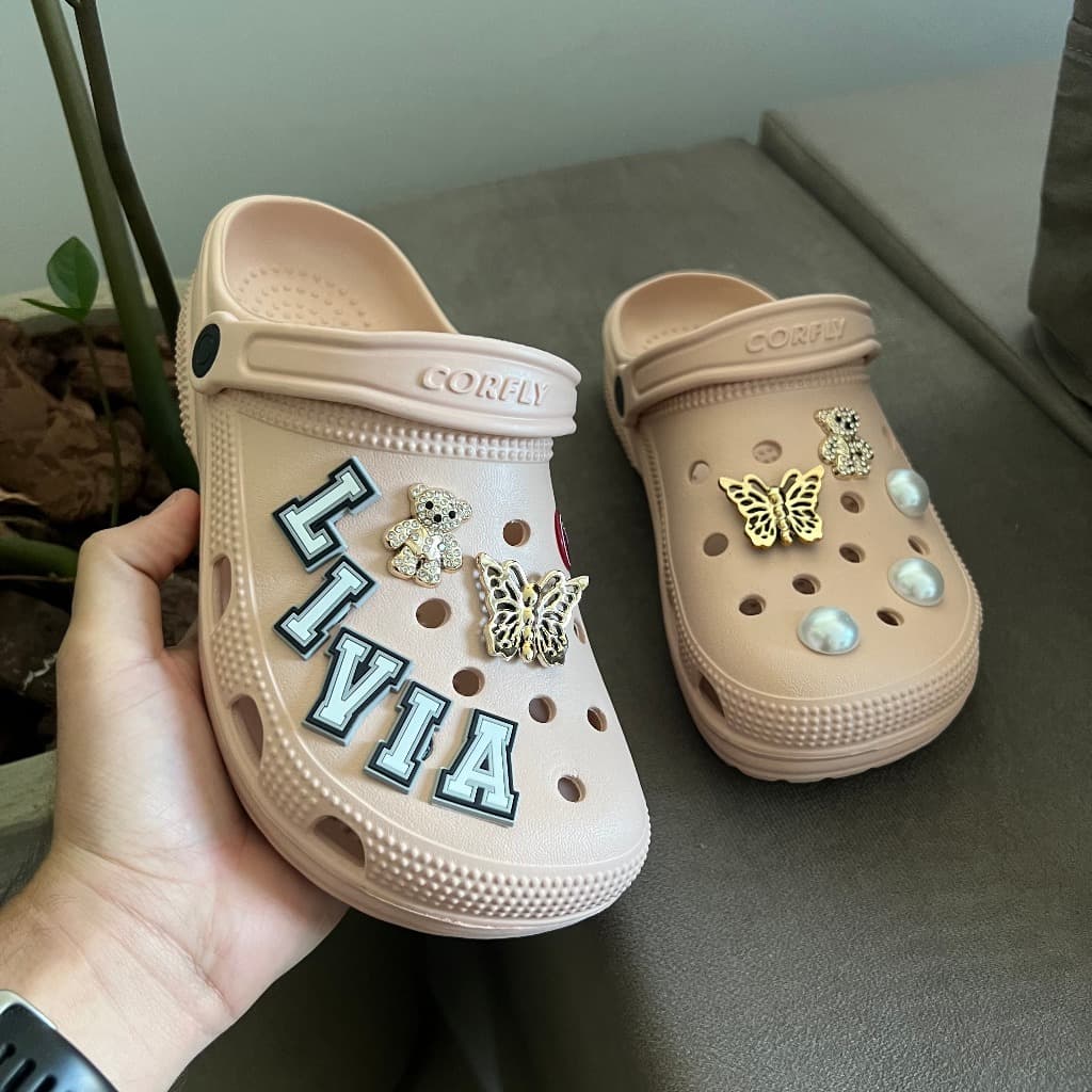 Sandália Babuche Personalizada com Nome e Enfeites Luxo 100% Eva