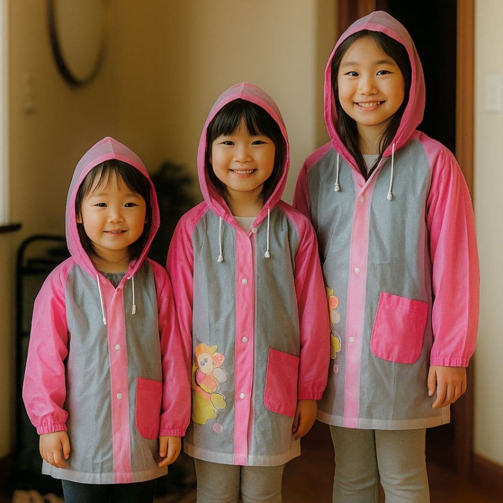 Capa De Chuva Infantil Reforçada Menina Menino Resistente Cor Rosa