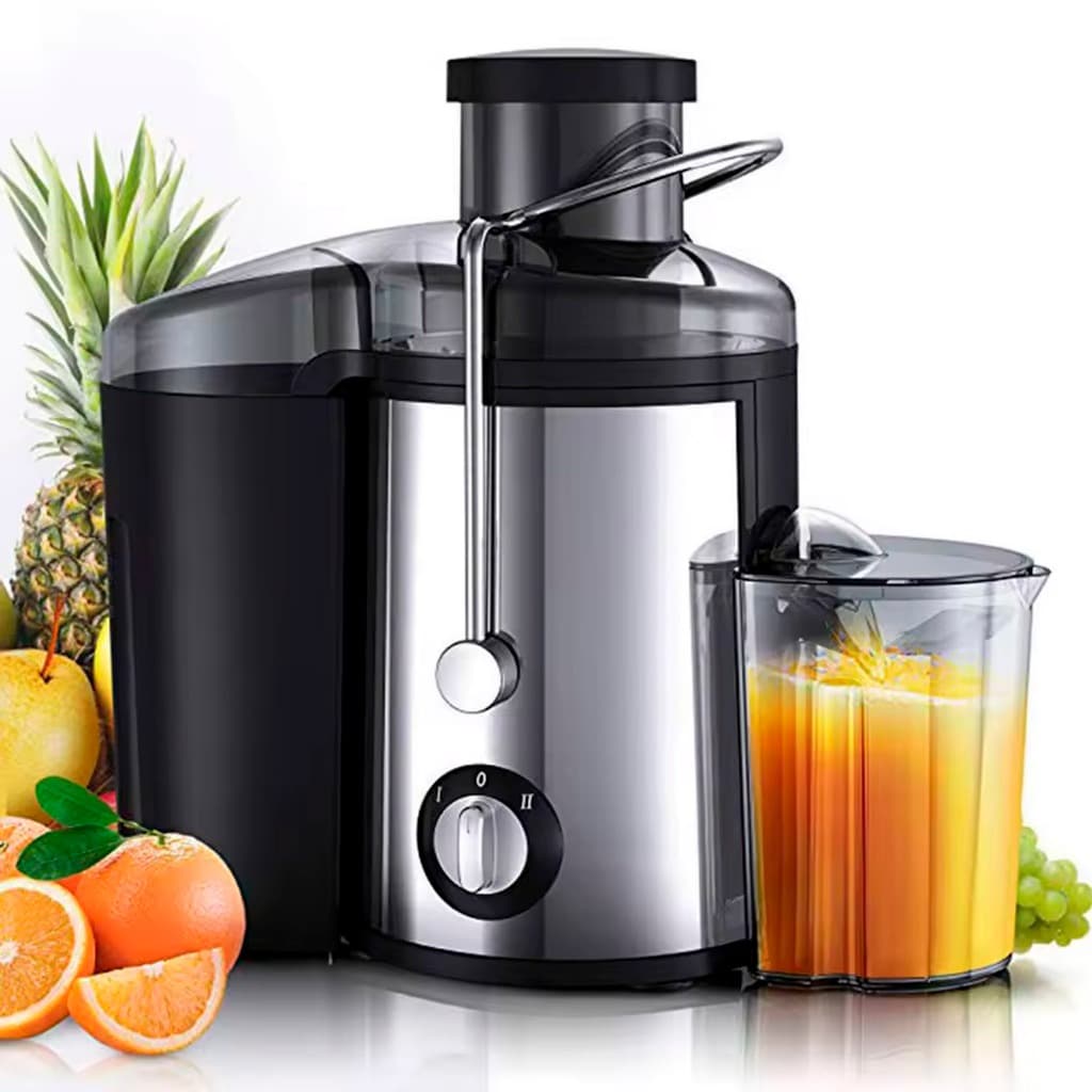 Centrífuga Alimentos Elétrica Juicer Suco Frutas 1500w Inox Cor Preto E Inox 110V/220V