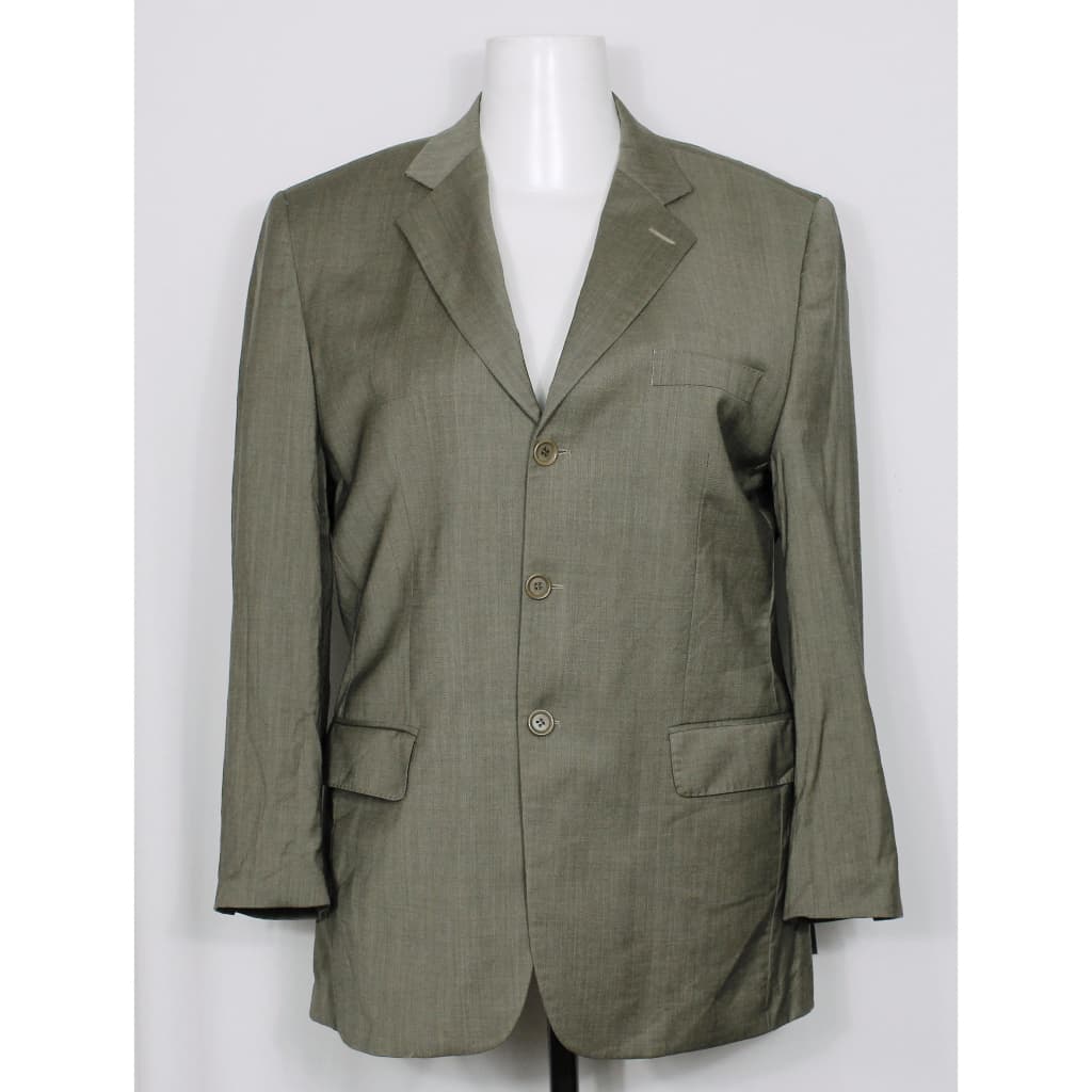 Blazer social alfaiataria masculina lã fria bege - veste 54M - Ref. 4330 (brechó)