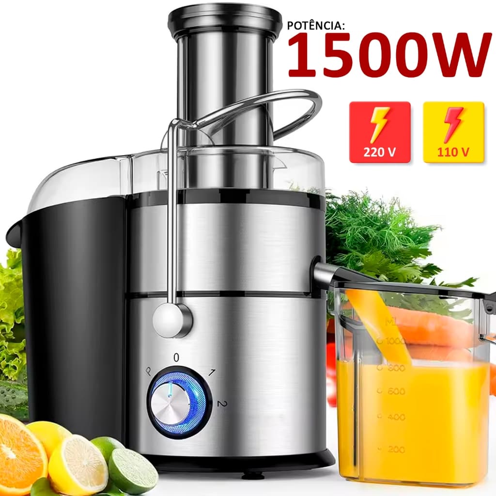 Espremedor De Laranjas E Frutas Efficient Extrator Centrífuga De Alimentos Elétrico 1500wats