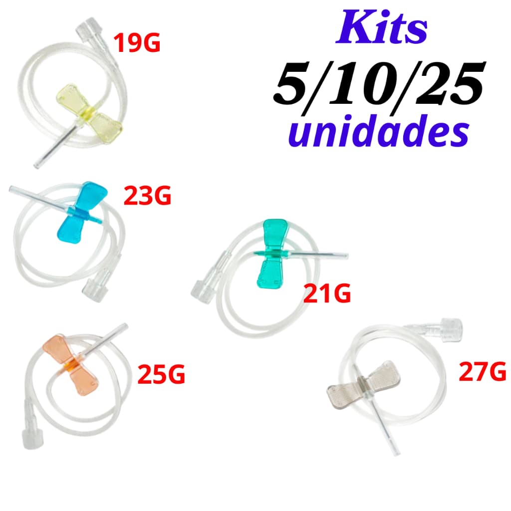 Scalpe Simples 19G/21G/23G/25G/27G - Kit 5/10/25 Unid. Medix - scalp