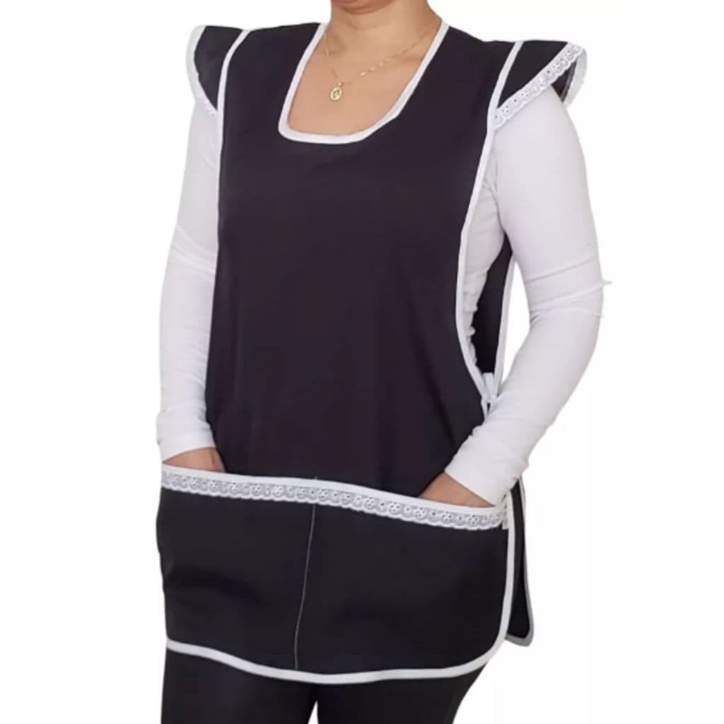 Avental Bata Jaleco com manguinha com 2 bolsos uniformes