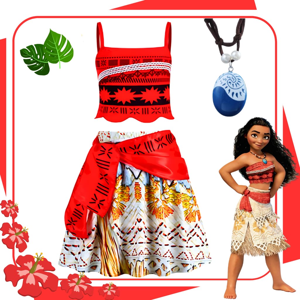 Fantasia Moana Infantil Com Faixa De Amarrar na Cintura Filme Moana Festas Princesas