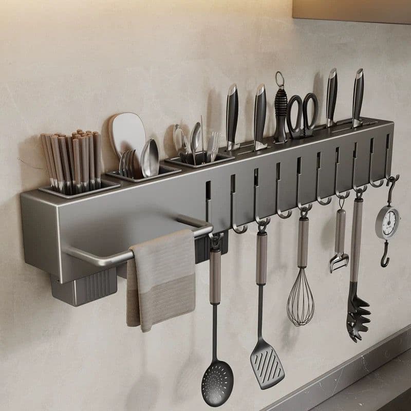 Suporte Para Armazenamento De Facas Ganchos Talheres Utensílios De Cozinha De Ferro