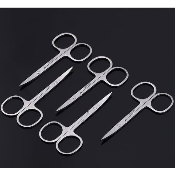 Kit 2/4/6/12 Unidades Tesoura Tesourinha Para Cortar Unha Sobrancelha E Cílios - Ponta Curva E Fina