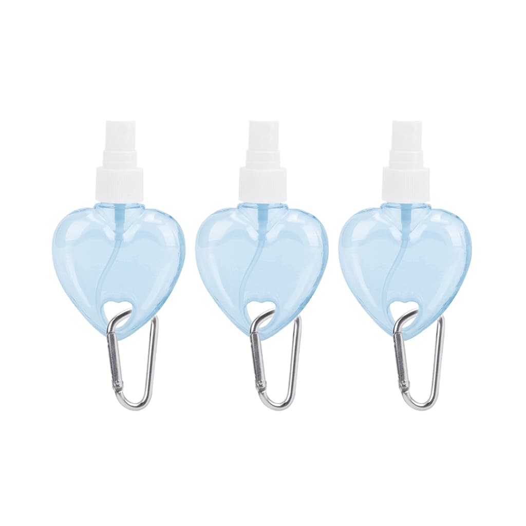 kit 3 Frascos de spray  em forma de coração 50 ml com chaveiro sortido