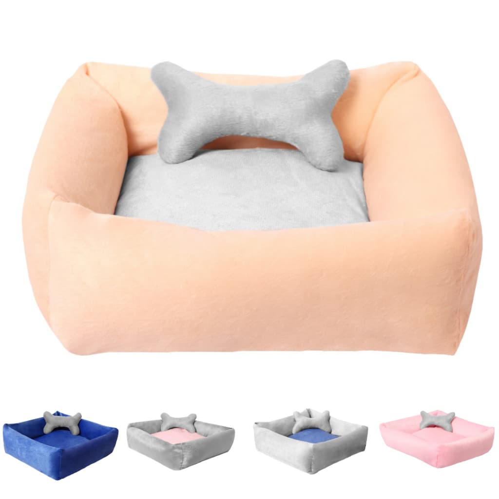 Caminha de Cachorro Cama Pet Gato Porte Médio Zíper Antiderrapante Com Osso Pelúcia