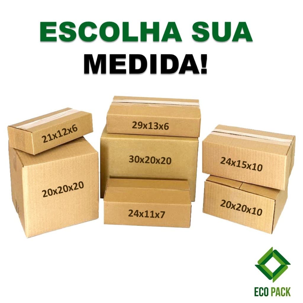 Kit 30 Caixas de Papelão Resistentes - Escolha sua Medida