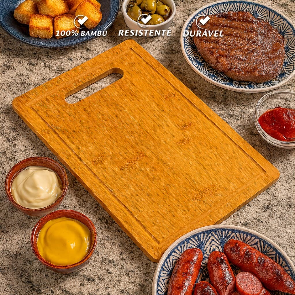 Tabua para corte  20x30cm Bambu Retangular