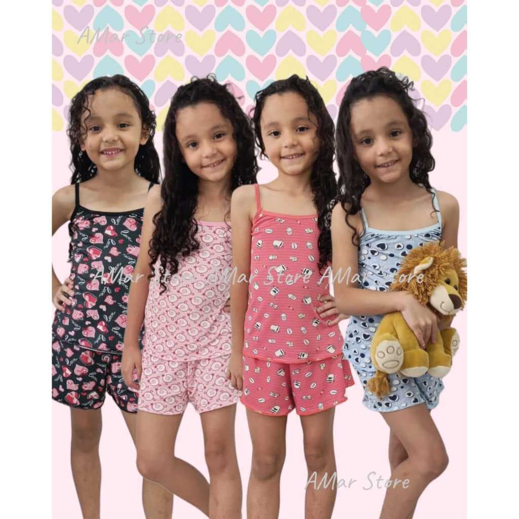Kit 4 Pijama Infantil Baby Doll