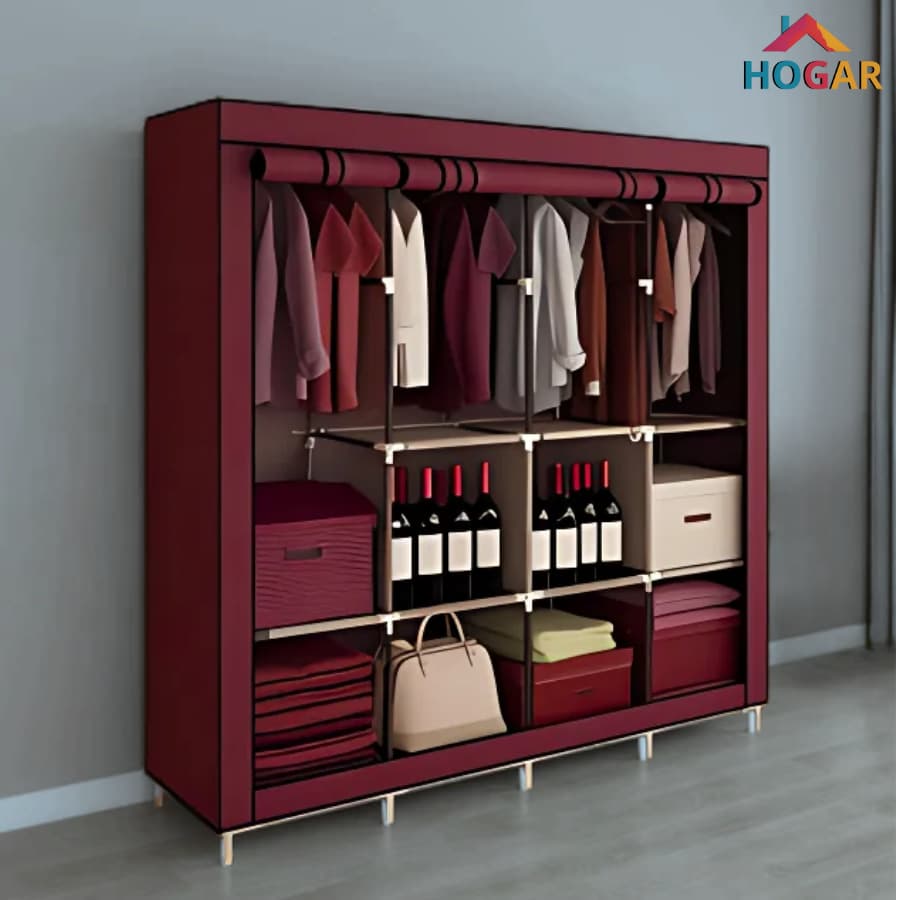 Closet de Roupas Arara 4 Divisórias Roupeiro Organizador de Vestuário Casal