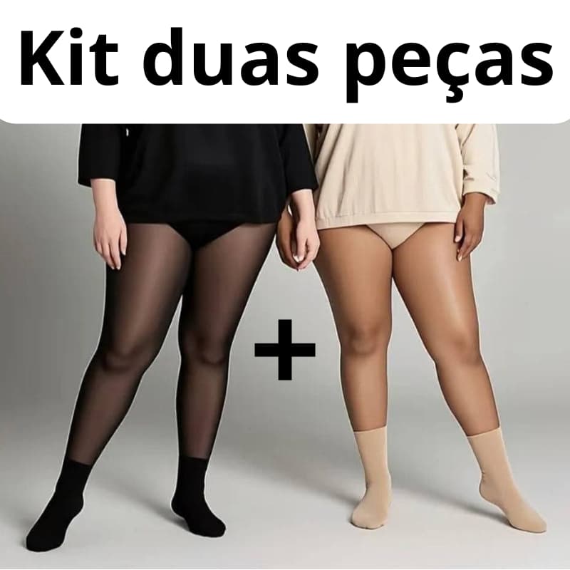 Kit duas Meia Calça Fina Fio 70 Plus Size – Veste do 36 ao 54 | Conforto e Alta Elasticidade