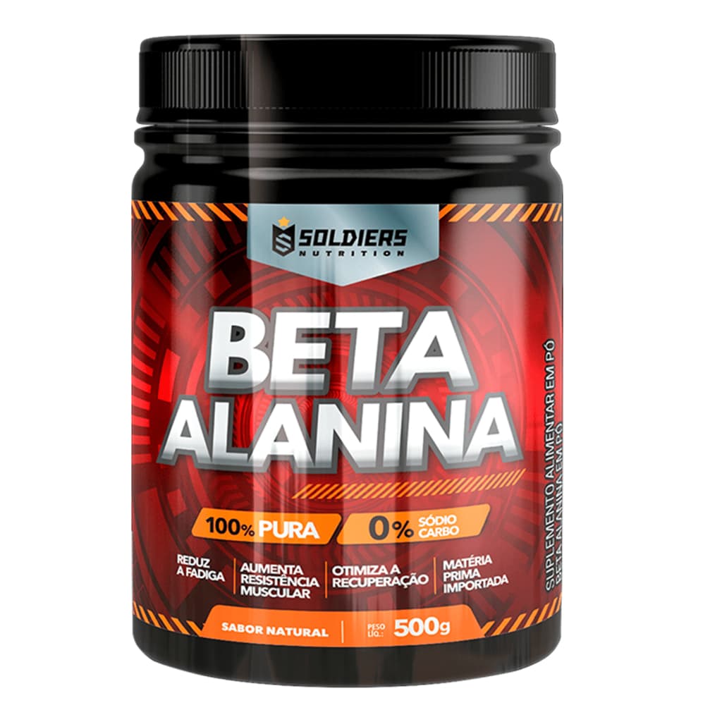 Beta Alanina 500g 100% Pura Importada Soldiers Nutrition Suplemento Esportivo Performance Saúde