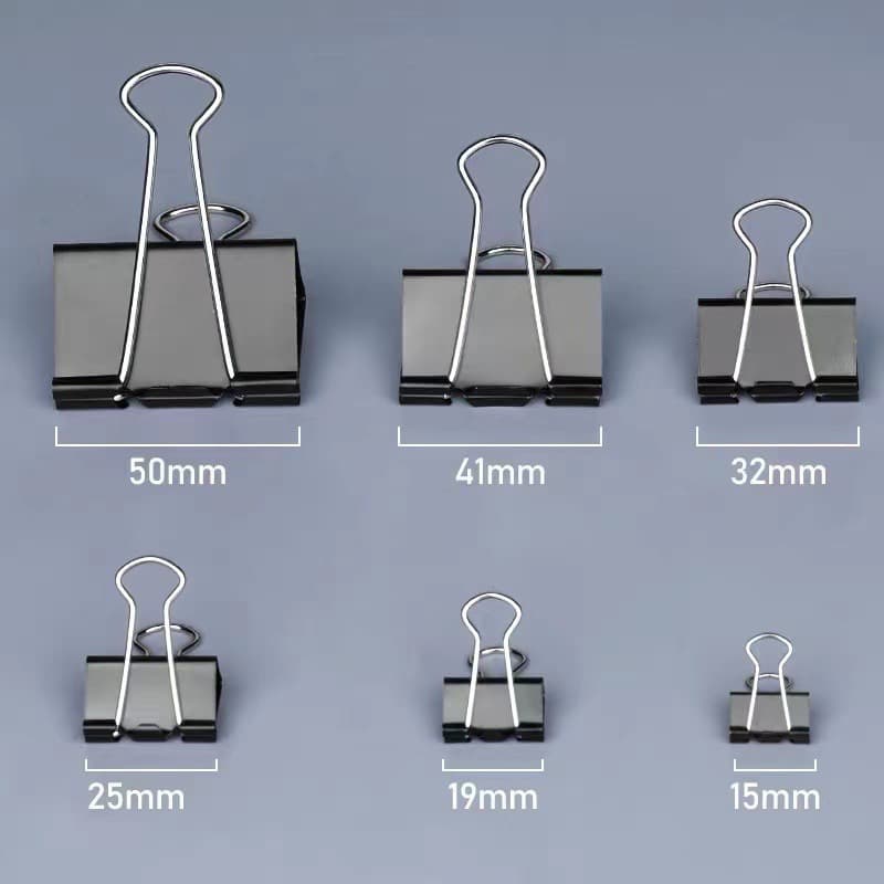 Prendedor De Papel  tem 12/40 pçs  19mm, 25mm, 32mm, 41mm e 51mm  Grampo Binder Clip Artesanato