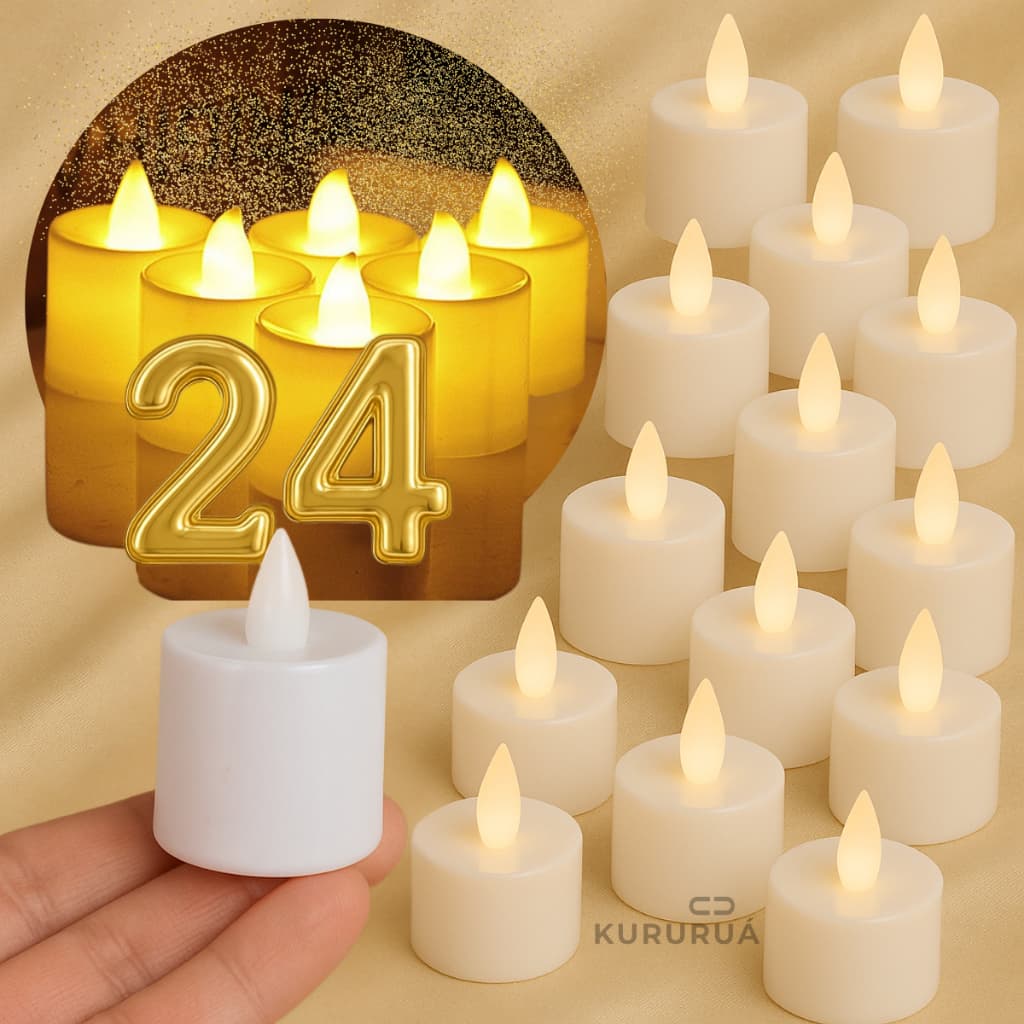 Kit 10, 12, 24 e 48 Vela Led Decorativa Com Baterias Jantar Romantico Casamentos Dias Dos Namorados Vela Led Decorativa
