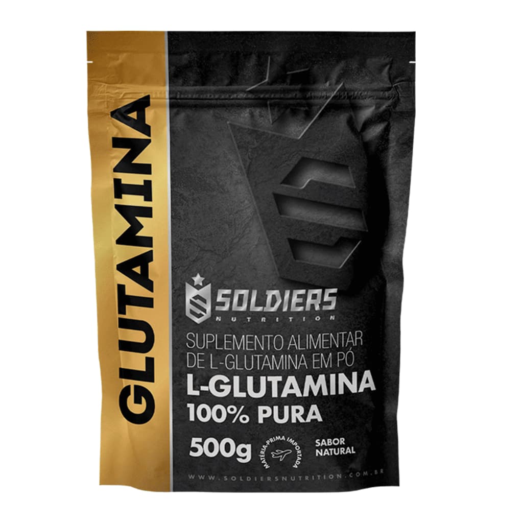 L-Glutamina 500g 100% Pura Importada Soldiers Nutrition Aminoácido Suplemento Nutricional Recuperação Muscular