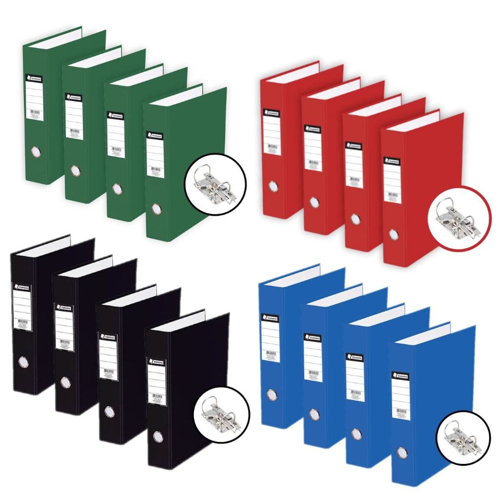 Kit 4 Pastas Registradoras AZ Lombo Largo Chies Cores Sortidas Escritório Escolar