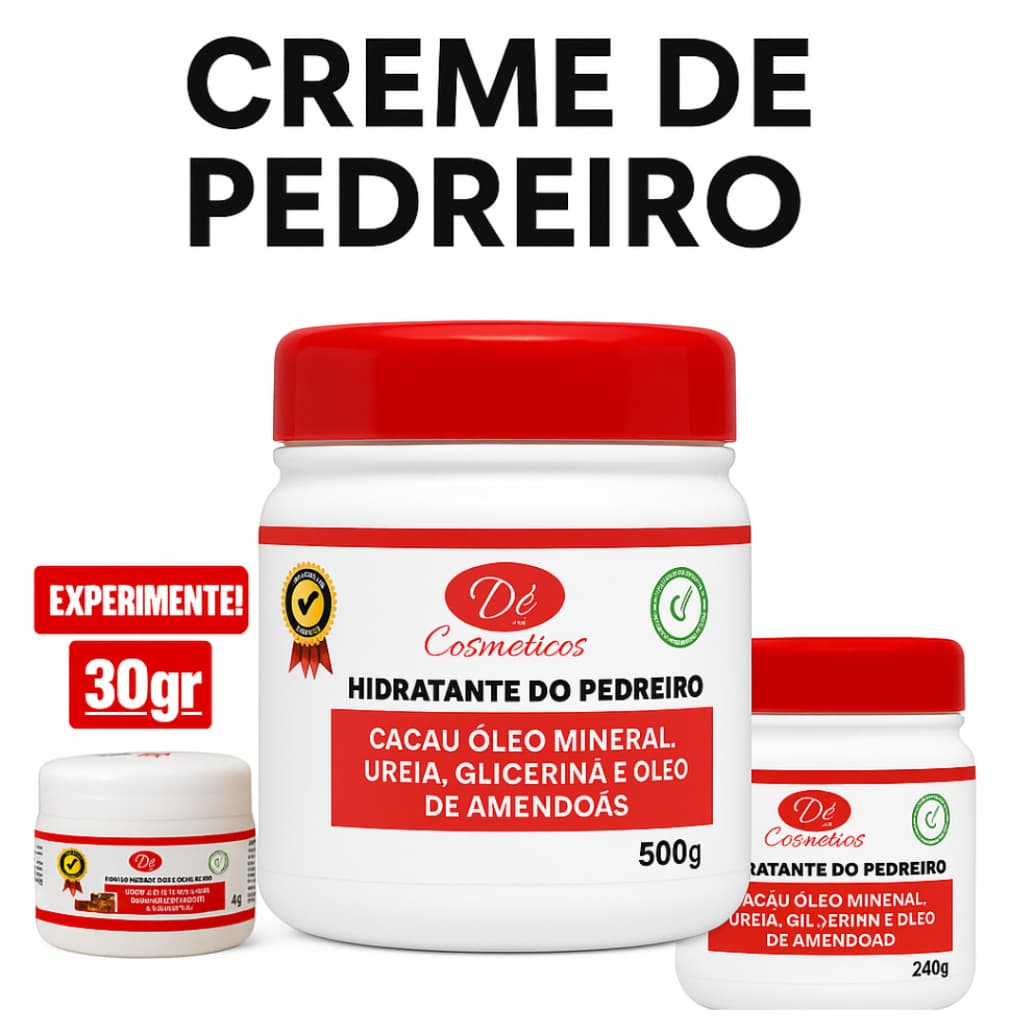 Creme Hidratante De Ureia Do Pedreiro - Vários Tamanhos Para Peles Ressecadas e Pés Rachados