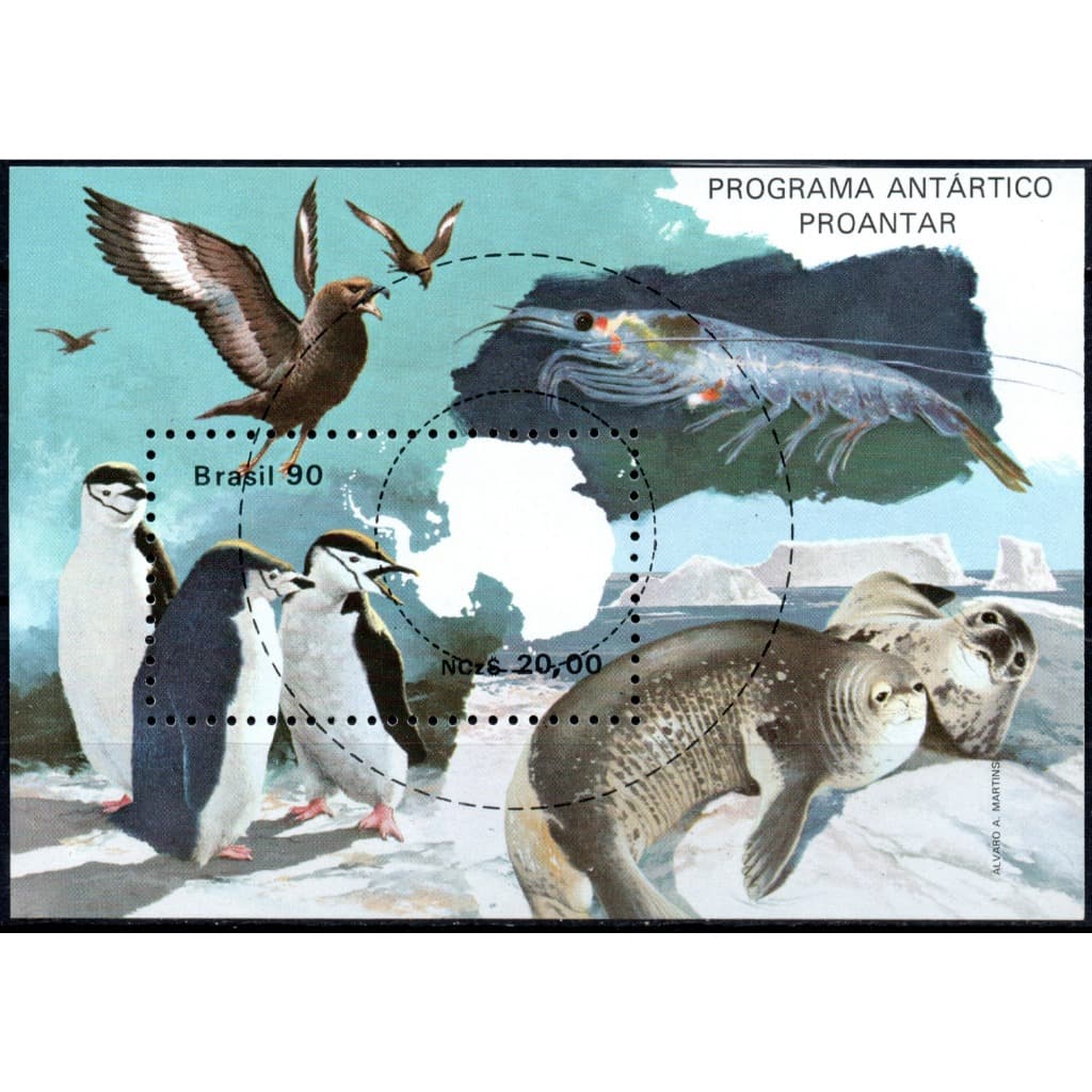 BLOCO DE SELO BRASIL 1990- PROGRAMA ANTARTICO PROANTAR