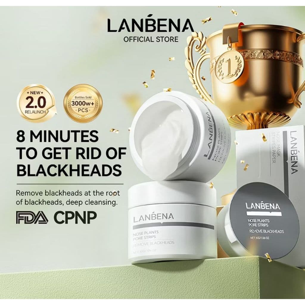 NOVO LANBENA Removedor de Cravos Máscara Peeling Facial Tira Poros Tratamento Acne Limpeza Profunda