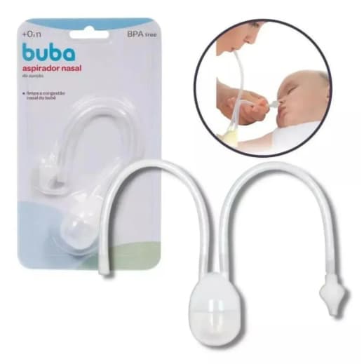 Aspirador Nasal de Sucção - Confortável e Higiênico +0 Meses , Alivio Nariz Congestionado para Bebês, Crianças - Buba