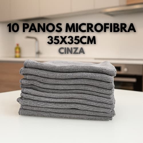 10 Pano Microfibra Mágico de Limpeza em Geral Multiuso Pequeno 35x35cm