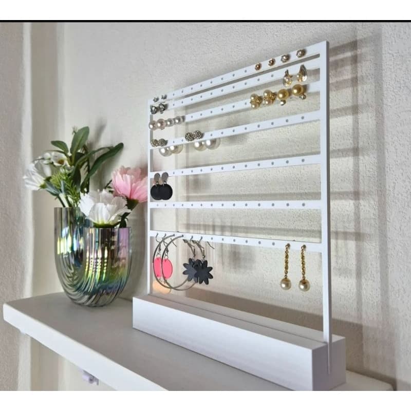 Suporte de Brincos com 49 Pares Organizador de Mesa Design Elegante Porta Joias Prático e Funcional